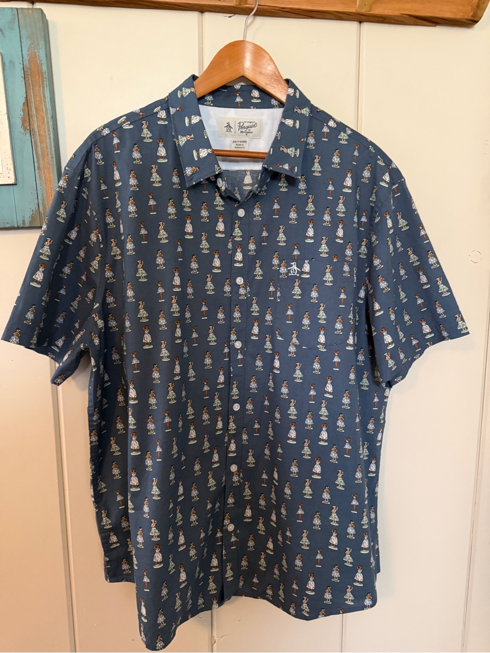 Original Penguin XXL Hula Girl Tiki Novelty Print Shirt